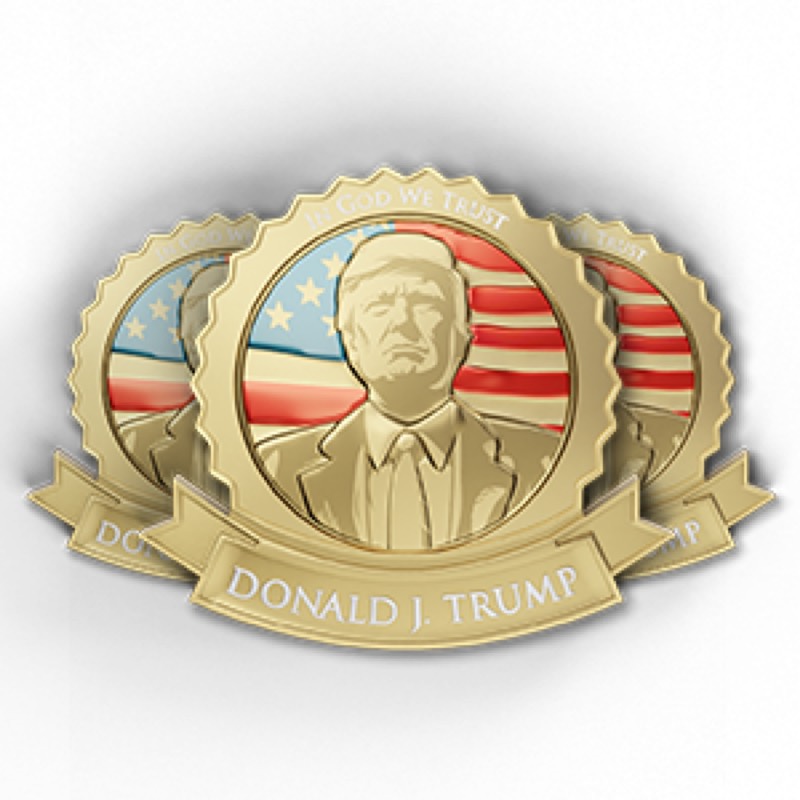 President Trump Badges product image for the Trump Token of Realization, Purisaki Berberine Patches, Zcode System, Children Learning Reading, and President Trump Badges: purchase confidence matchup buyer comparison